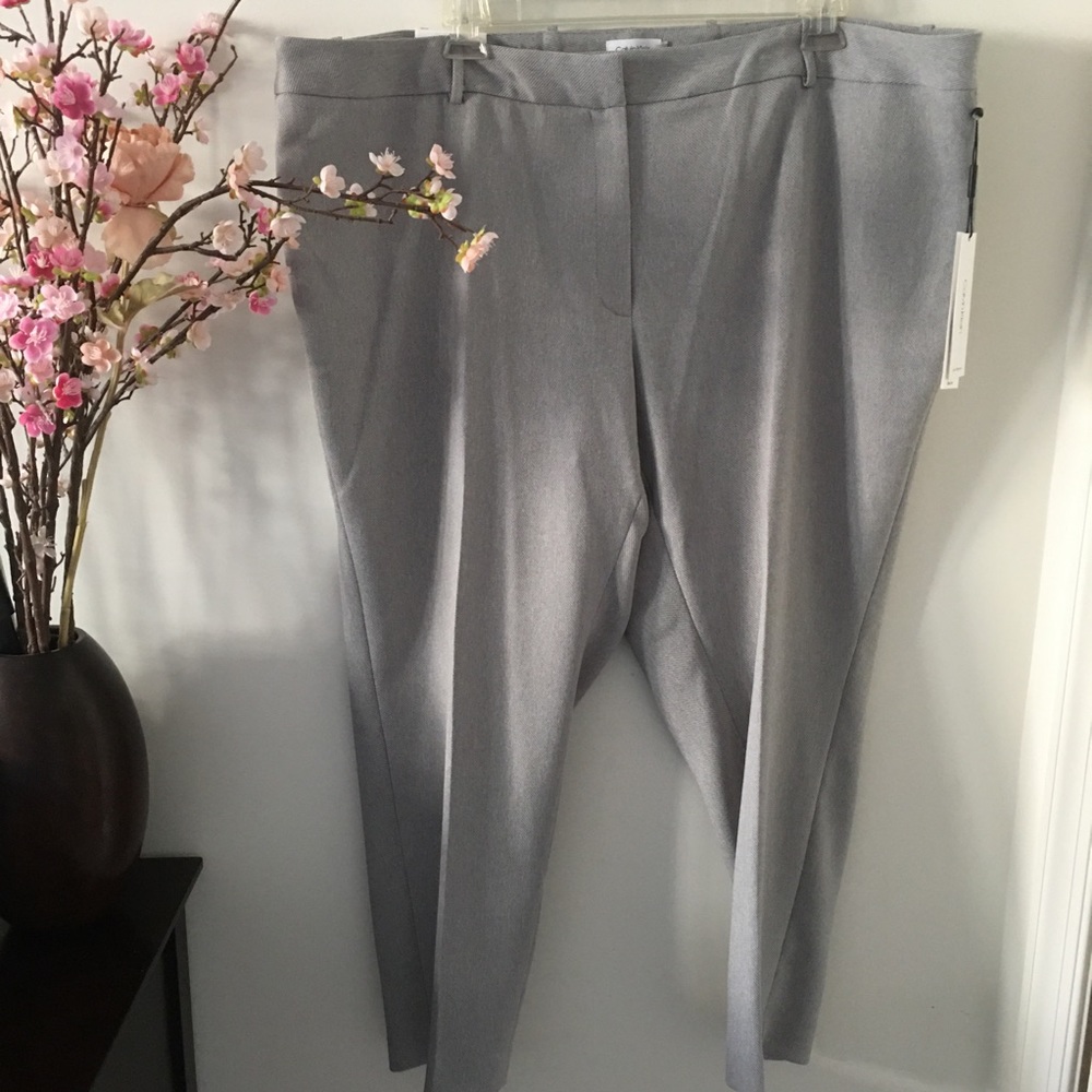 Calvin Klein Slim Fit Light Gray Women’s Pants 24W